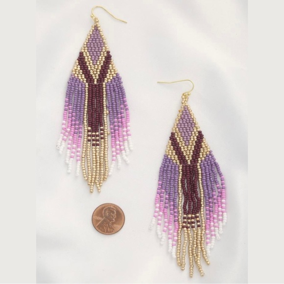 Lira Seed Bead Earrings - Picture 6 of 8